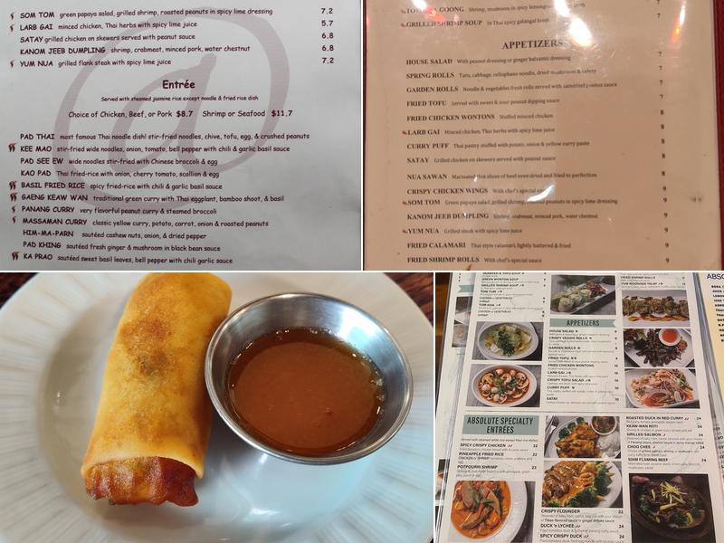 Absolute Thai Restaurant Menu