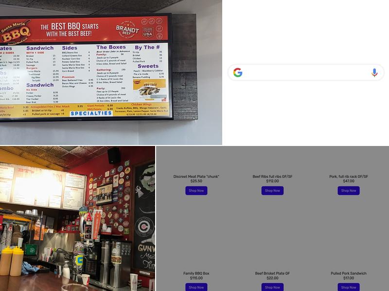 Santa Maria Bbq and Catering Menu