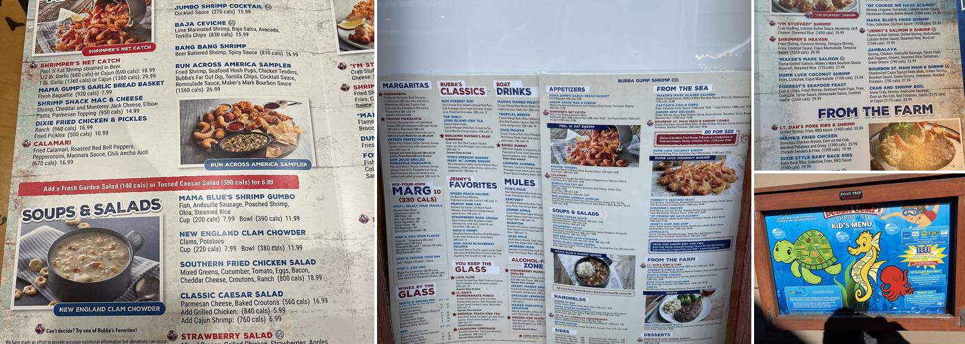Bubba Gump Shrimp Co. Menu