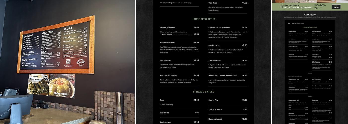 Bucharest Grill Menu