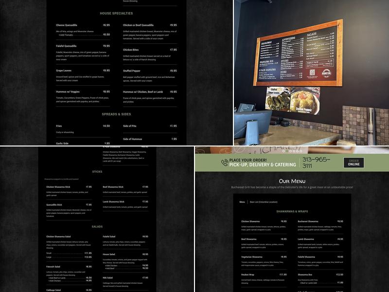 Bucharest Grill Menu