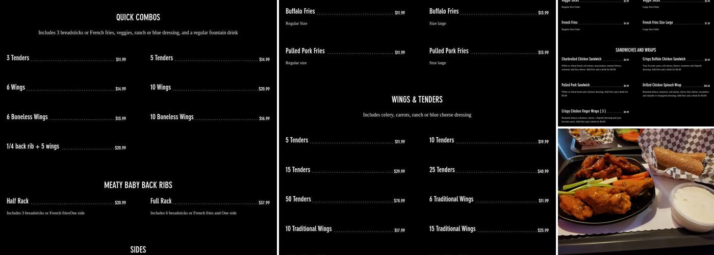 Buffalo Wing Star Menu