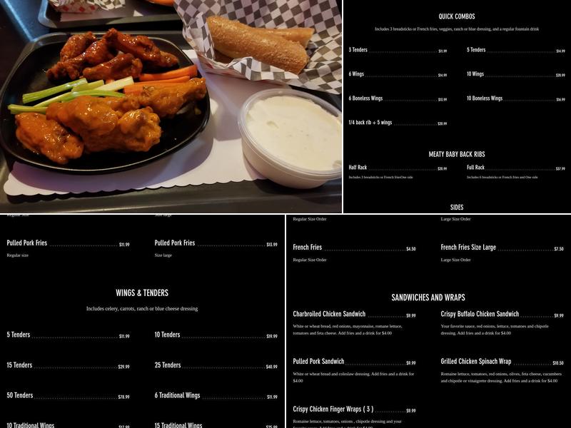 Buffalo Wing Star Menu