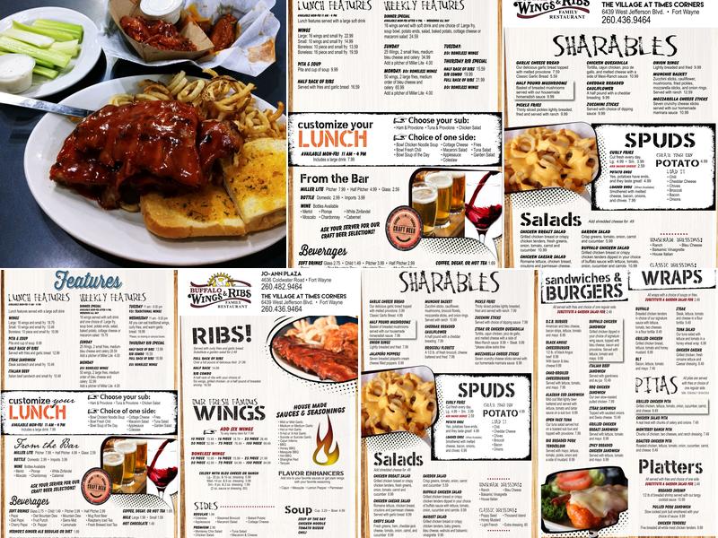 Buffalo Wings & Ribs Menu