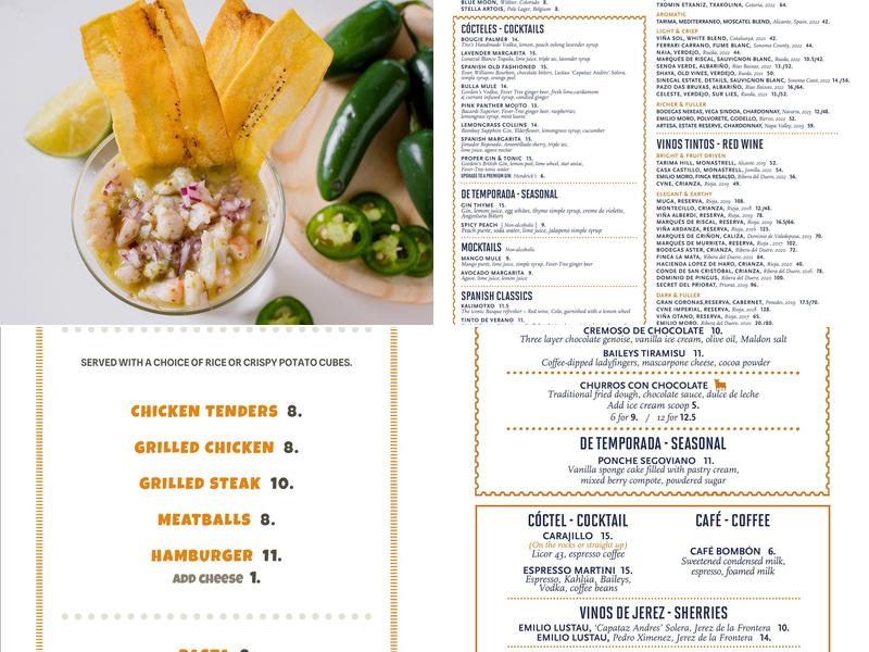 Bulla Gastrobar Menu