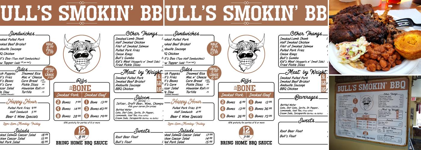 Bull's Smokin' BBQ Menu