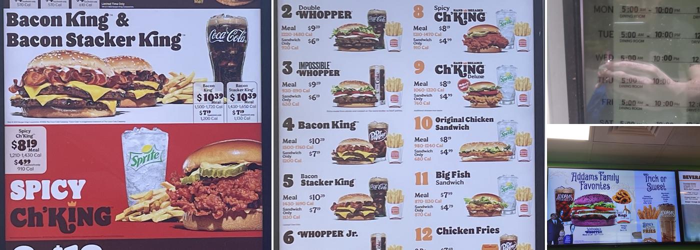 Burger King Menu