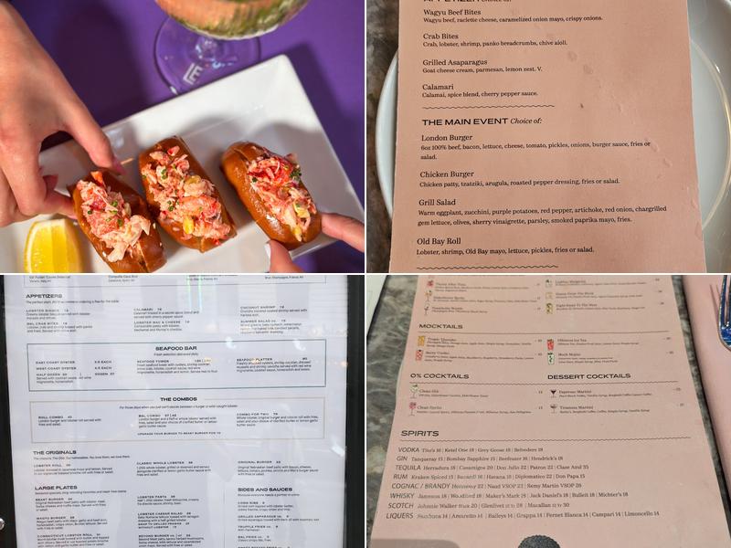 Burger & Lobster Bryant Park Menu