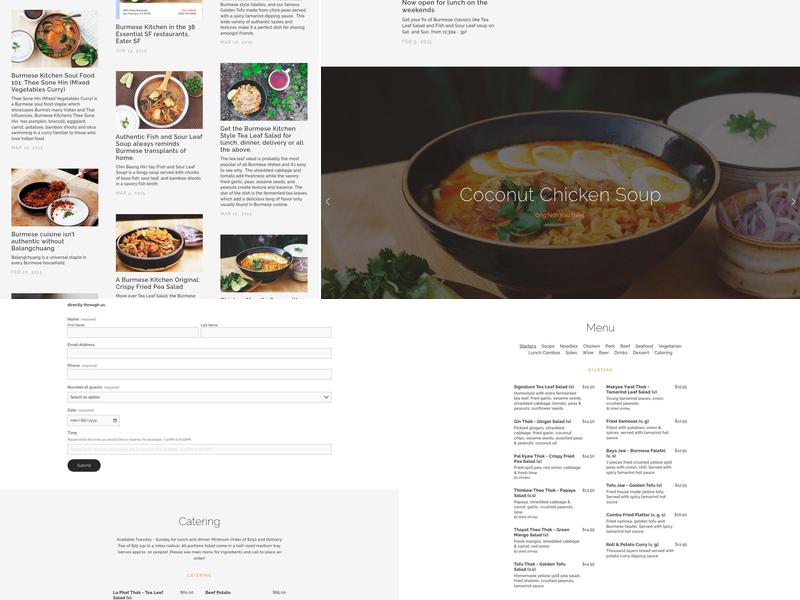 Burmese Kitchen Menu
