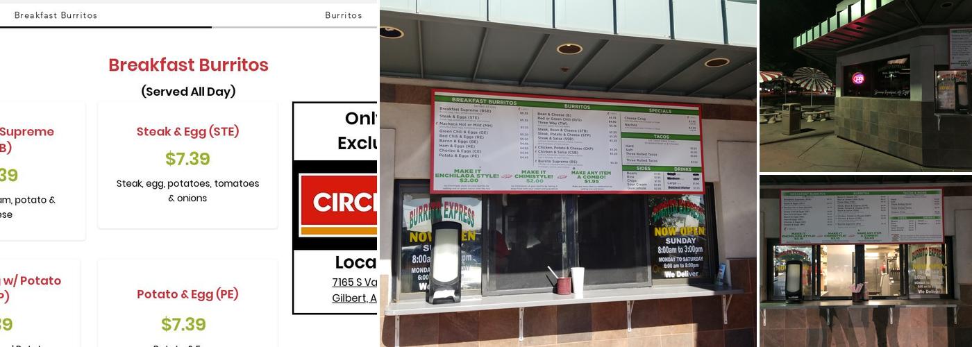 BURRITO EXPRESS Menu