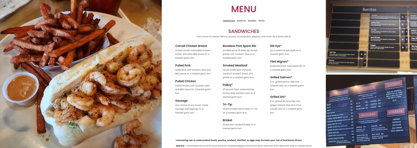 Butchers Kitchen Char-B-Que Menu