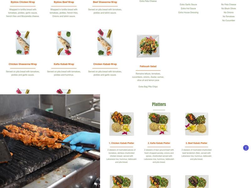 Byblos Mediterranean Grill Menu