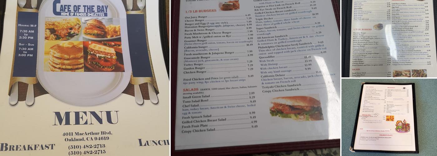 Café of the Bay Menu