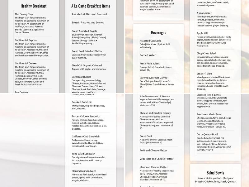 Cafe Venue Fremont Menu