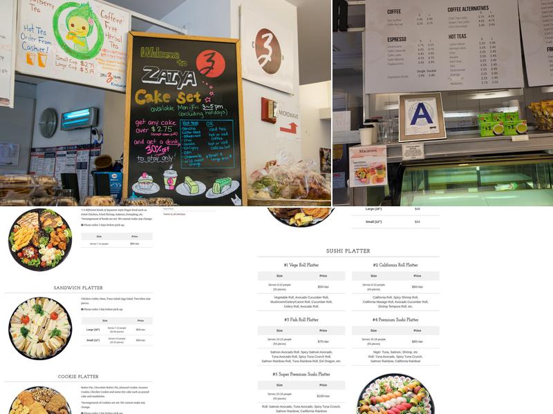 Cafe Zaiya Menu