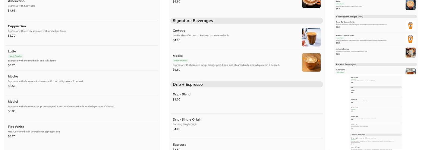 Caffe Ladro - Fremont Menu