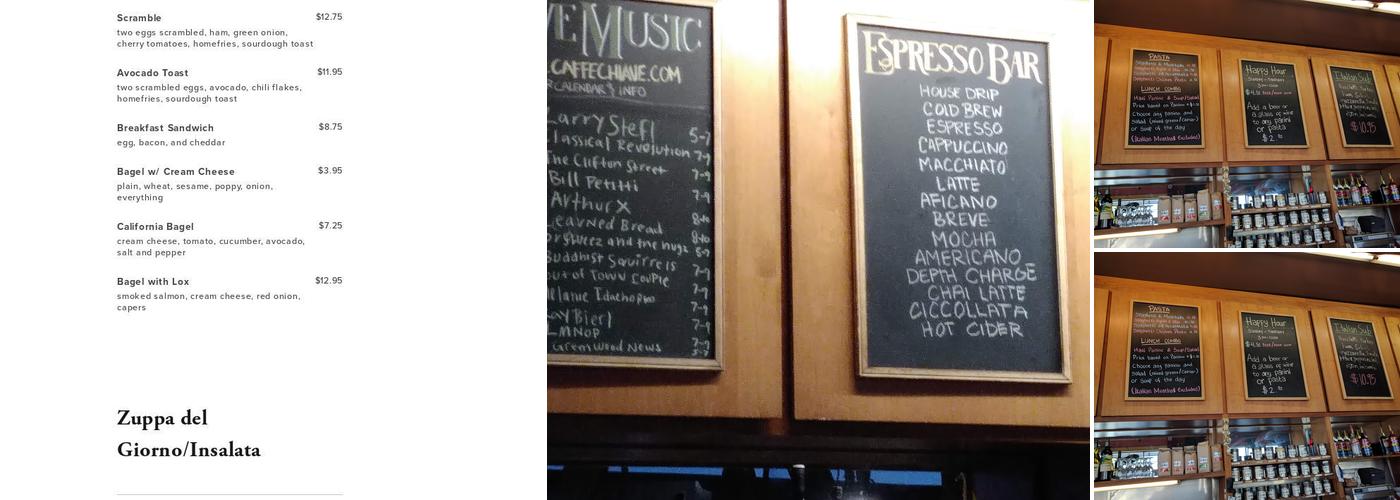 Caffè Chiave Menu