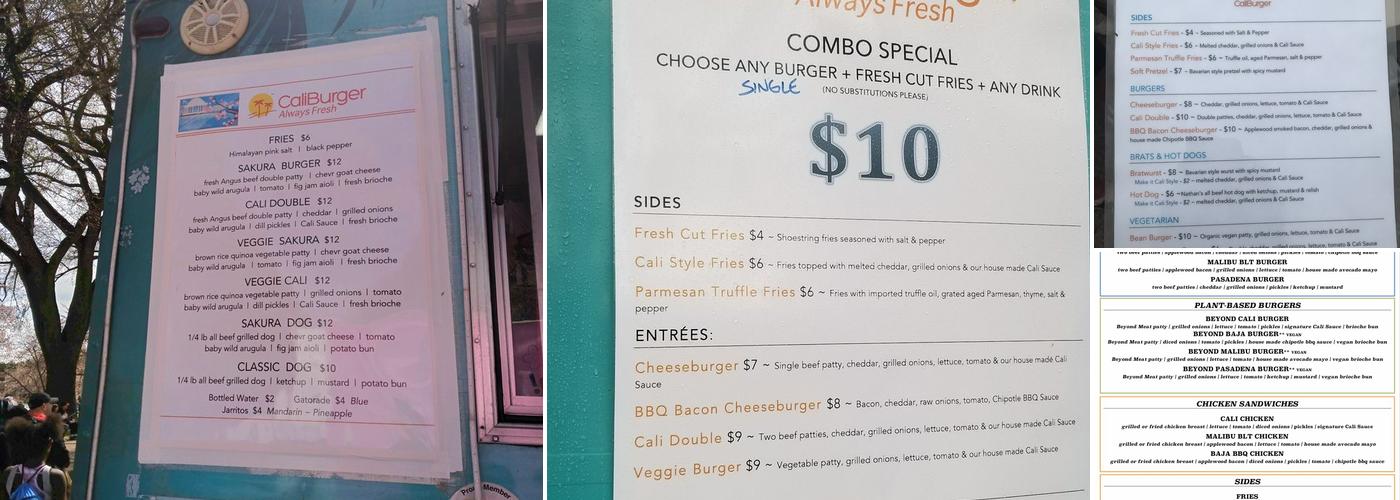 CaliBurger Menu
