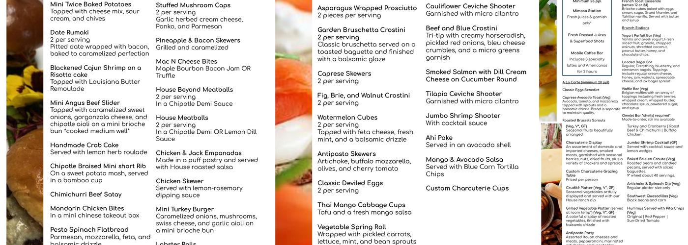California's Best Catering & Events Menu