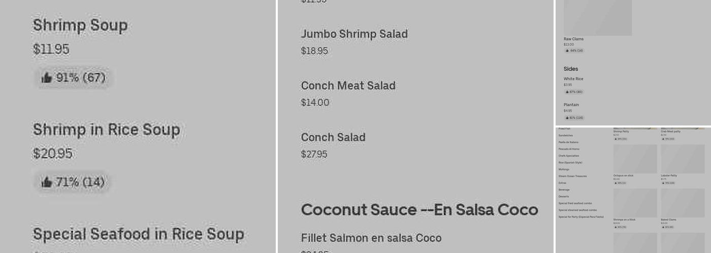 Calle 191 Pescaderia Menu