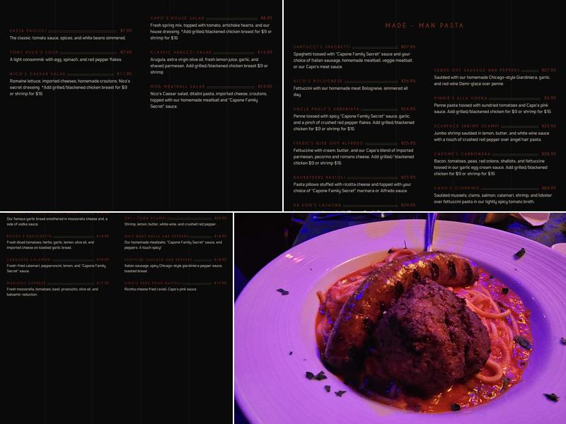 Capo's Restaurant and Speakeasy Menu