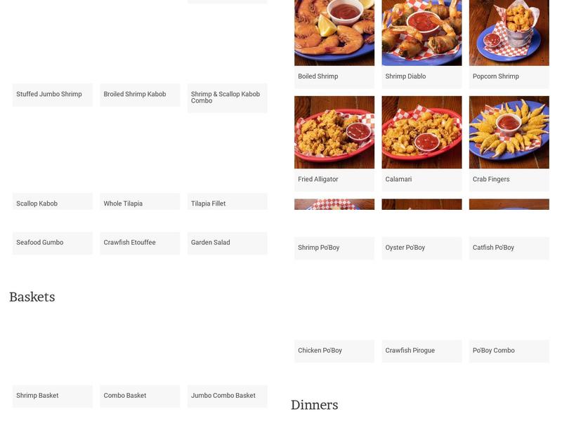 Capt. Benny's Menu