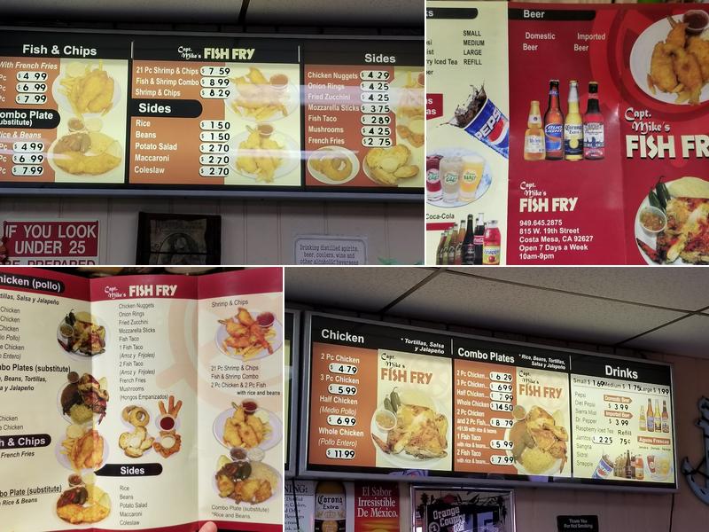 Capt Mike's Fish Menu