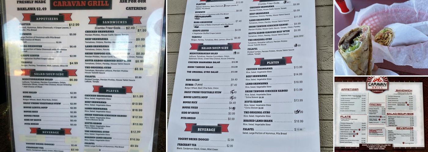 Caravan Grill Menu