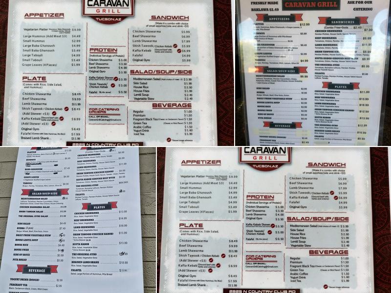 Caravan Grill Menu