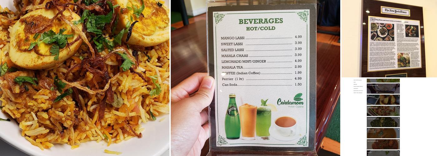 Cardamom Indian Cuisine Menu