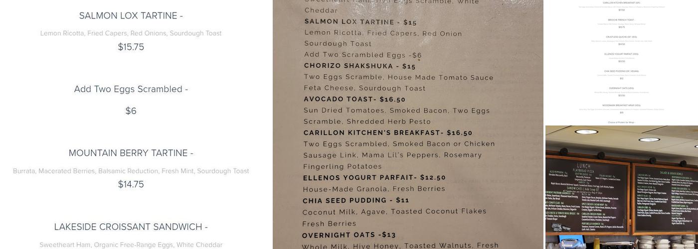 Carillon Kitchen Menu