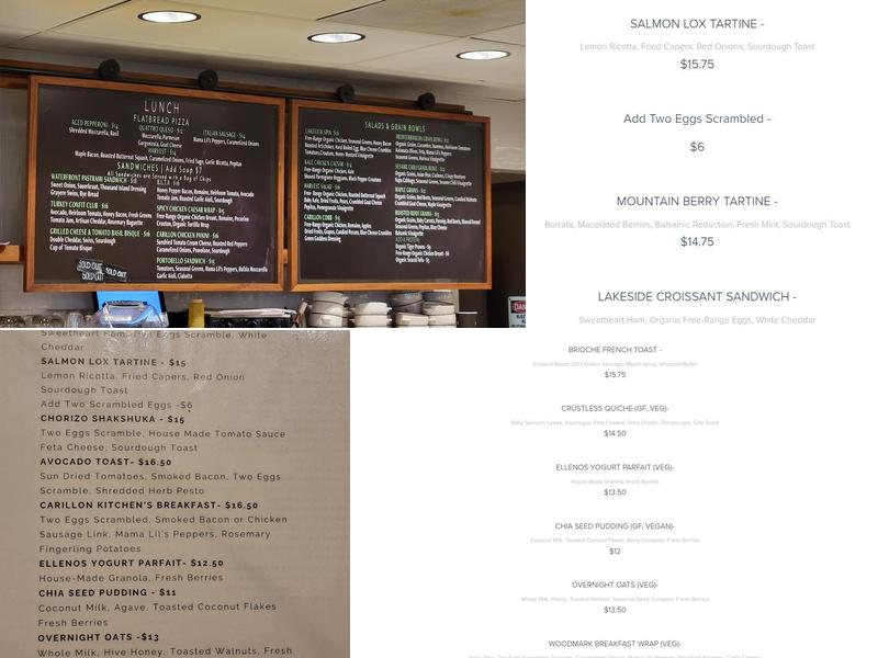 Carillon Kitchen Menu