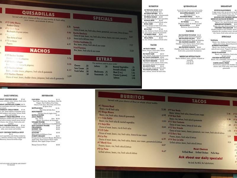 Carmelinas Taqueria Menu