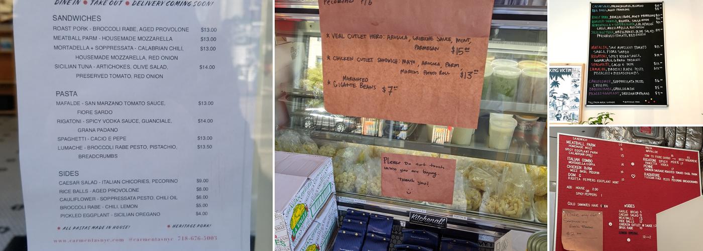 Carmenta’s Menu