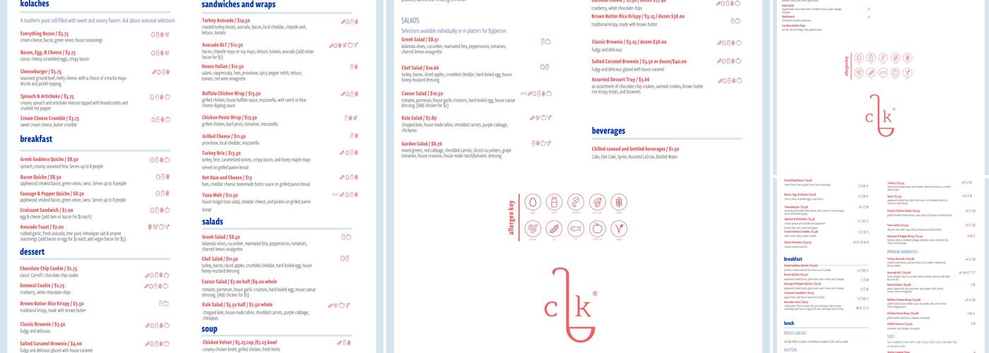 Carroll's Kitchen Menu