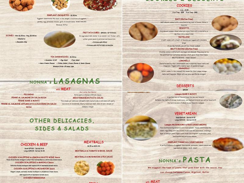 Casa di Nonna Menu