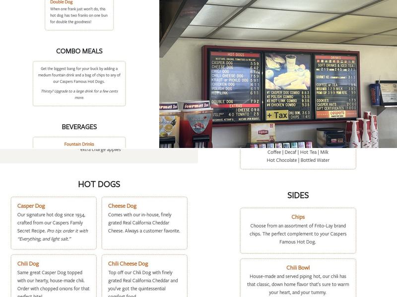 Casper's Menu
