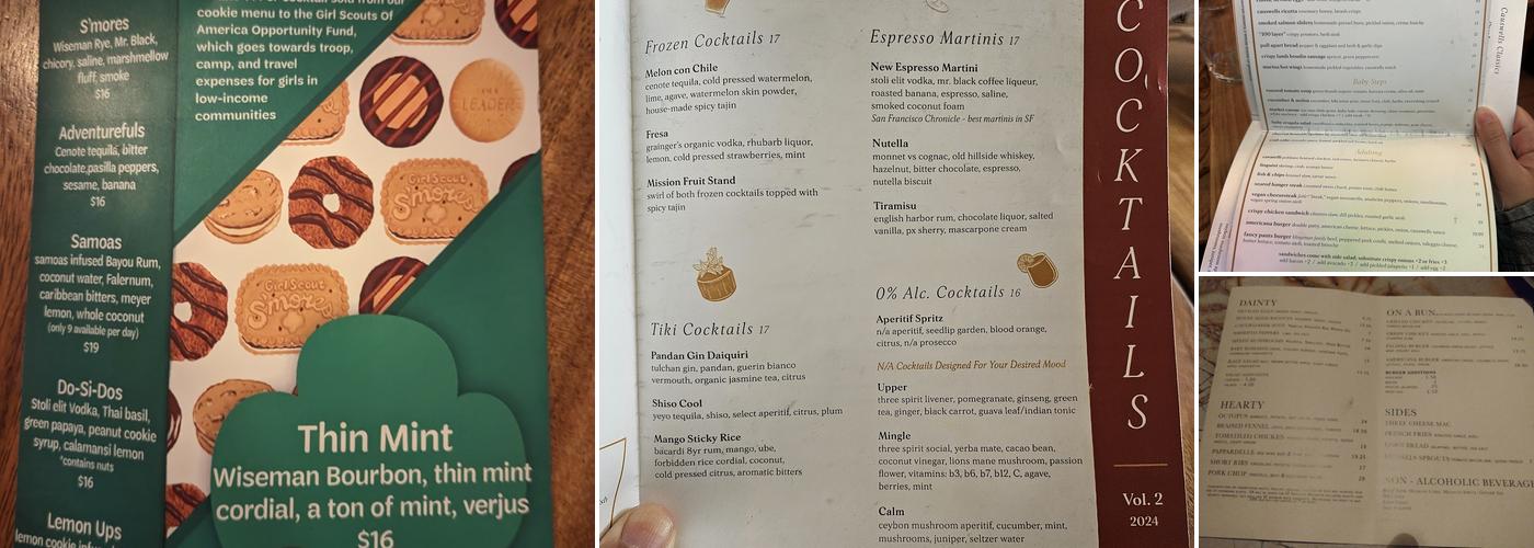 Causwells Menu
