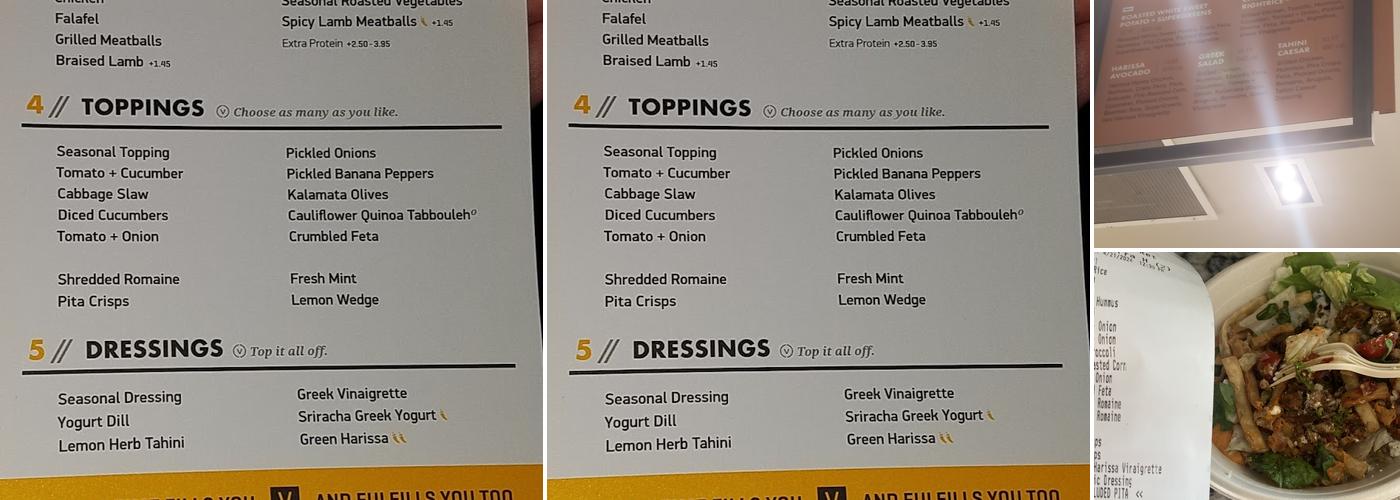 CAVA Menu