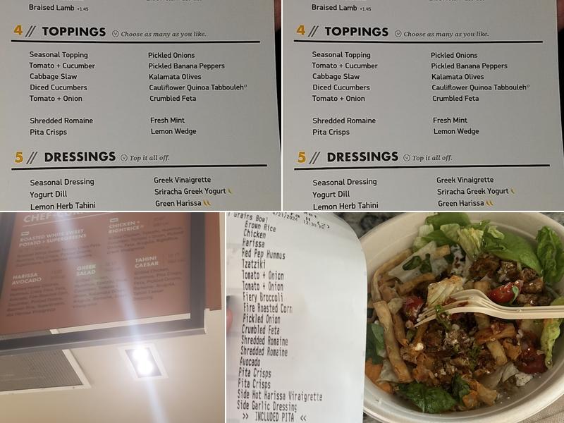 CAVA Menu