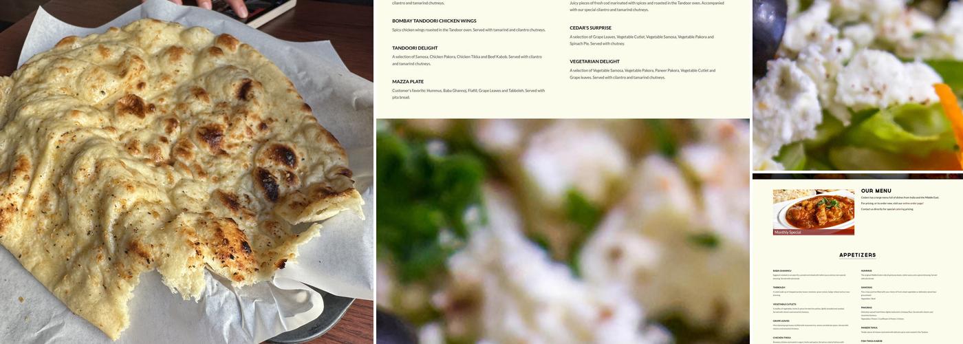 Cedars in University District Menu