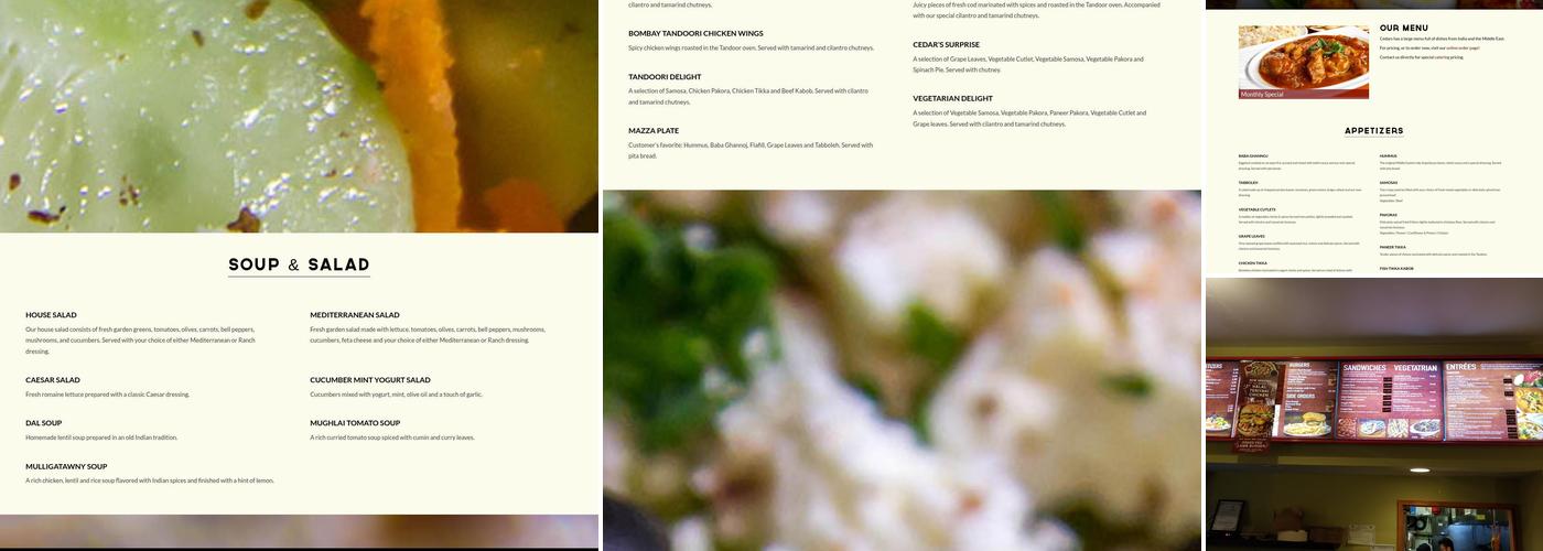 Cedars in University District Menu
