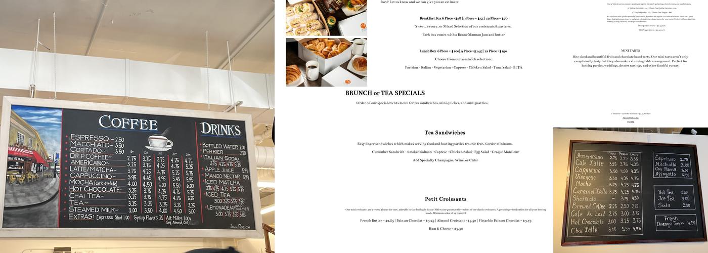 Petit Pierre Bakery Menu