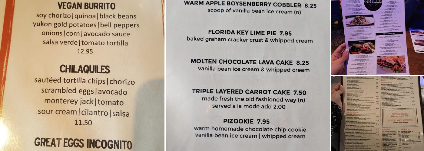 Central Grille Menu