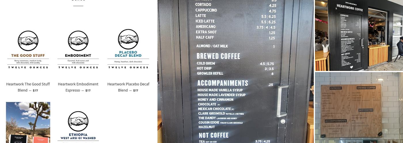Heartwork Coffee Menu