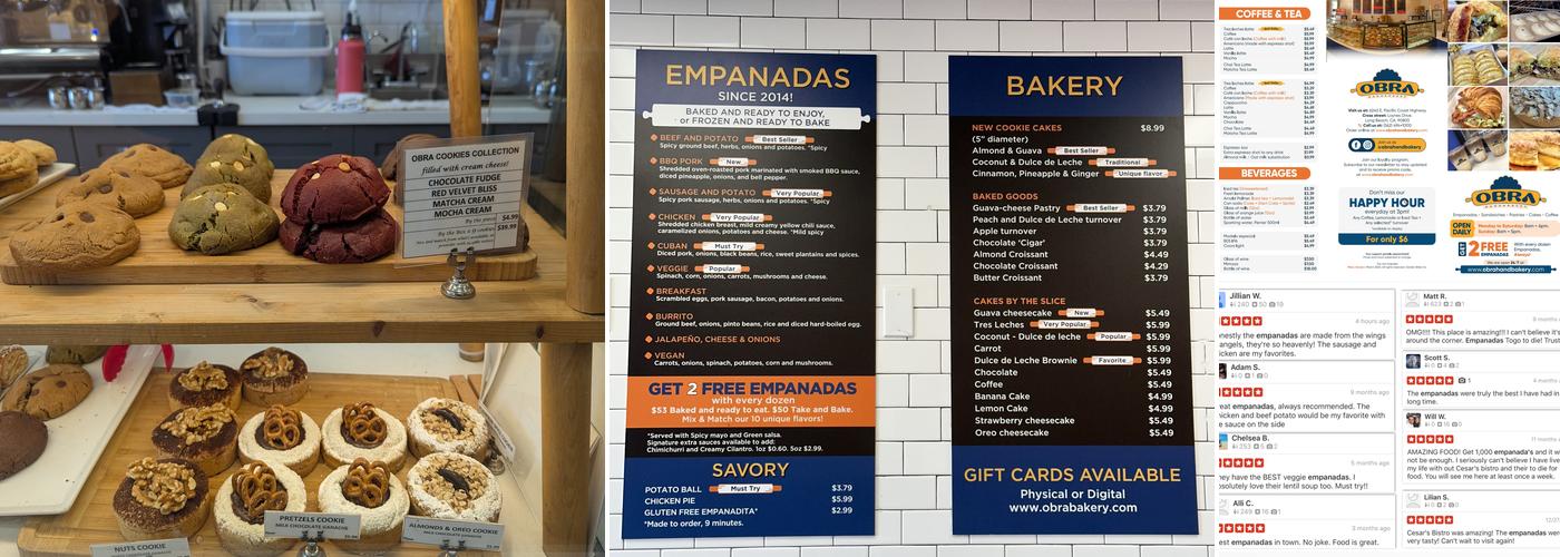 OBRA HandBakery Menu