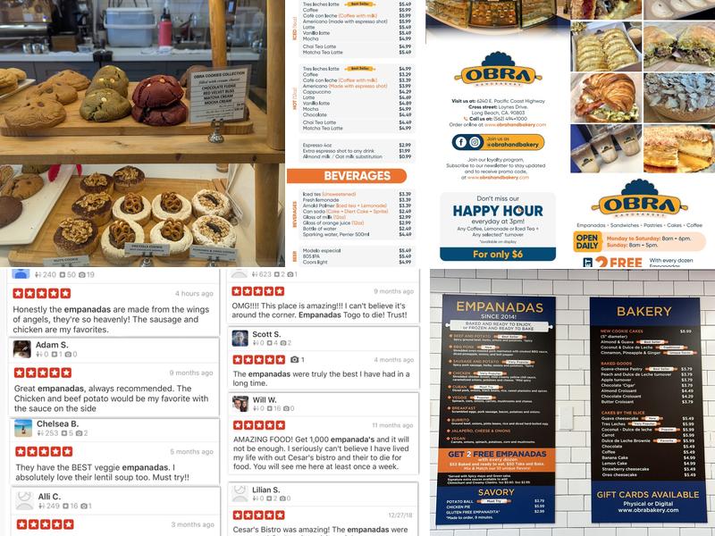 OBRA HandBakery Menu