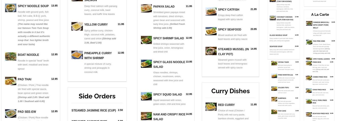 Chada Thai Menu