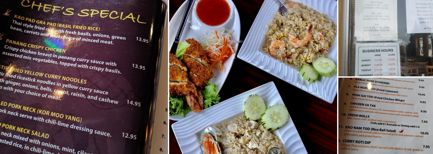 Chai Thai Noodles Oakland Menu