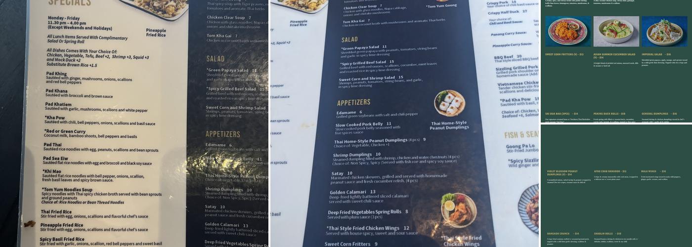 Chai Thai Kitchen Menu